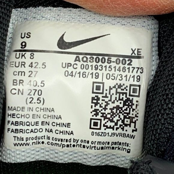 Nike Air Zoom Sz 9 Pegasus 36 Black Mens Marathon Running Shoes AQ8005-002 2157 main image 10